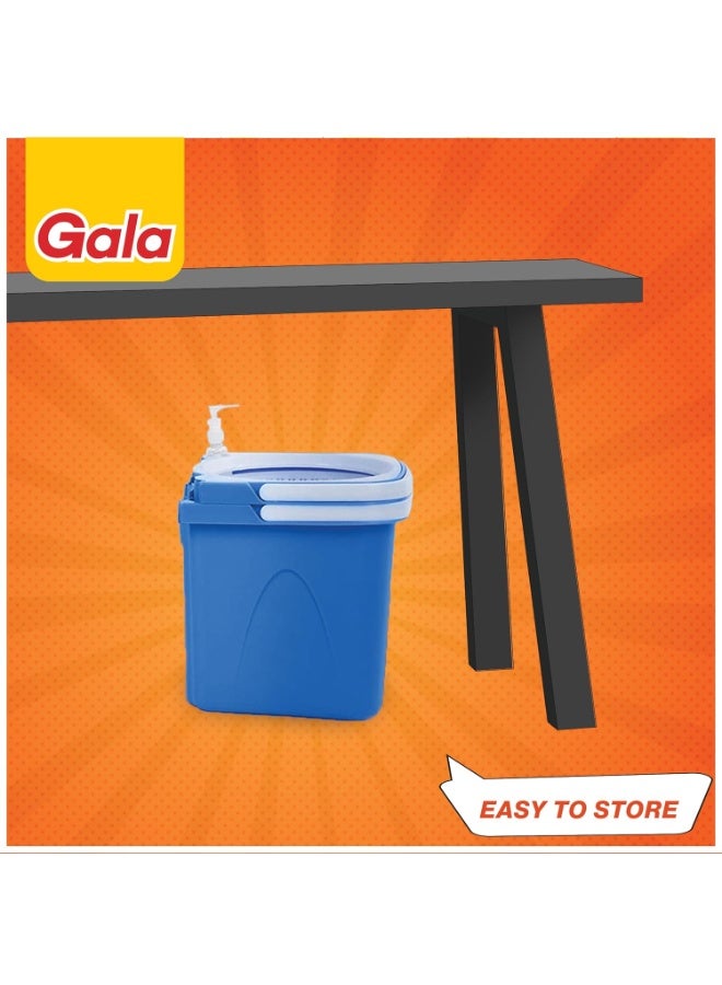 Gala Twin Bucket Spin Mop, 2 Microfiber Refills, Floor Cleaning Mop stick with Bucket, pocha for floor cleaning, Mopping Set with two buckets (white and blue) - Image 4